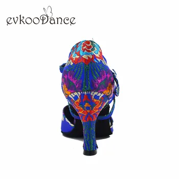 Evkoodance цветочная обувь на каблуке 7 см, zapatos de baile, обувь для латинских танцев, Профессиональная женская обувь Evkoo-624 Evkoodance цветочная обувь на каблуке 7 см, zapatos de baile, обувь для латинских танцев, Профессиональная женская обувь Evkoo-624 1