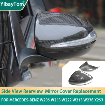 Подлинная накладка На Боковое зеркало заднего вида Из Углеродного Волокна, наклейка Для Mercedes-Benz C S E GLC W205 W253 W222 W213 W238 X253