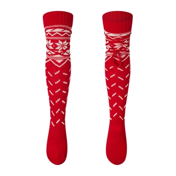 Женские Рождественские носки до бедра, Милые Эстетичные Вязаные удлиненные Чулки выше колена, зимние