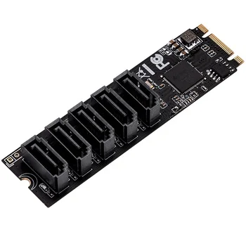 Адаптер M.2 PCIe 3.0 на 5 портов SATAIII 6G для win10