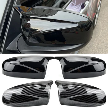 2шт Отличное Боковое крыло заднего вида, модифицированные ярко-черные крышки для зеркал с рисунком из углеродного волокна для BMW X5 E70 X6 E71 2008-2013