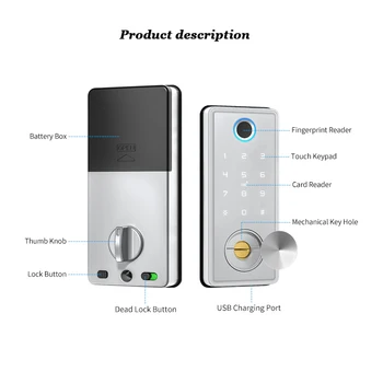 Деревянный дверной замок Bluetooth, Распашной Дверной замок с IC-картой, ключ с pin-кодом, Дополнительный Wifi, умный засов, Google Home, голосовой пульт дистанционного управления