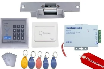 Клавиатура RFID 125 кГц EM ID, система контроля доступа к двери с электрическим замком, полный комплект с RFID-брелоком