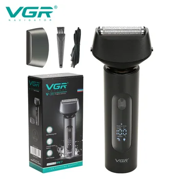 VGR Фольгированная бритва, профессиональный триммер для бороды IPX7, Водонепроницаемая Бритва для бороды, Электрическая бритва, Портативный станок для бритья для мужчин V-381