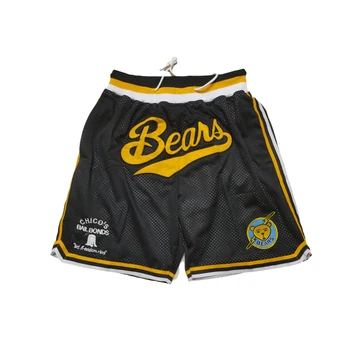 Баскетбольные шорты Bad News Bears с четырьмя карманами, вышитыми вышивкой, спортивные уличные пляжные брюки для фитнеса, черные, новинка 2023 года