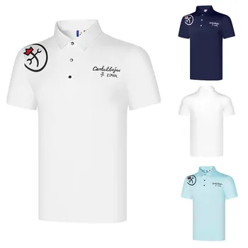 2023 Новая футболка для гольфа с короткими рукавами, Мужская Спортивная одежда для Гольфа, Корейская версия, Дышащий Быстросохнущий Топ Свободного кроя