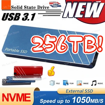 Внешний Портативный M.2 SSD 40 ГБ 500 ГБ 1 ТБ 2 ТБ 4 ТБ 8 ТБ Мобильный твердотельный накопитель USB3.1 Type-C Жесткий диск Для Ноутбука PS5 Новый 2023