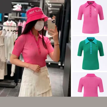 2023 новая летняя одежда для гольфа, женские топы, футболка с короткими рукавами 2023 новая летняя одежда для гольфа, женские топы, футболка с короткими рукавами 0