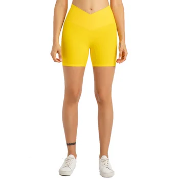 Пятиточечные шорты для йоги без Т-образной линии, двусторонние брюки для фитнеса телесного цвета, женские летние эластичные штаны для самосовершенствования, спорт на открытом воздухе