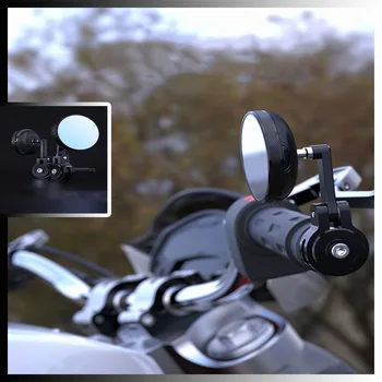 Зеркало заднего вида Ретро Круглое Синее Боковое Зеркало С Антибликовым покрытием Мотоциклетное Зеркало заднего Вида Для KTM DUKE Suzuki Honda Kawasaki Yamaha