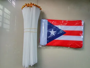 бесплатная доставка xvggdg Пуэрто-Рико баннер Ручной развевающийся флаг 100 шт./компл. Национальный флаг Пуэрто-Рико ручной флаг 14*21 см