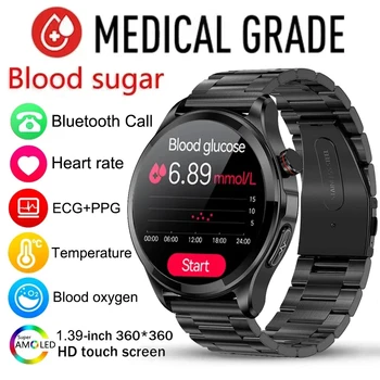 2023 Новые Смарт-Часы ECG + PPG с Неинвазивным уровнем глюкозы в крови, Мужские Смарт-Часы с Bluetooth Для Вызова Сердечного Ритма, Смарт-Часы Для Здоровья Huawei Xiaomi