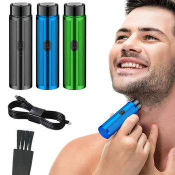 Мини Электробритва для мужчин, Триммер для бороды, Машинка для бритья, Электрическая бритва, USB Аккумуляторная батарея емкостью 160 мАч, для дома и путешествий