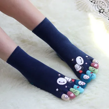 3 Пары Носков с пятью пальцами, Женские носки для влюбленных, Хлопчатобумажные носки средней толщины, Удобные женские носки со средним носком