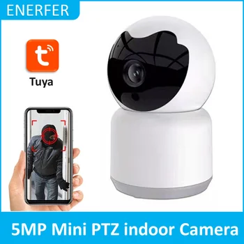 Камера Tuya 5MP WiFi Автоматическое отслеживание Домашней безопасности Дневного и ночного видения 128 ГБ SD-карта Облачное хранилище Сетевая камера