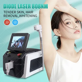 лазерный диод 2000w LCD Ручка 755nm 808nm 1064nm Ice Platinum Трехволновая машина для удаления волос и омоложения кожи